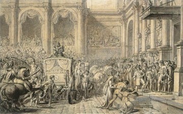 L’arrivée à l’Hôtel de Ville néoclassicisme Jacques Louis David Peinture à l'huile